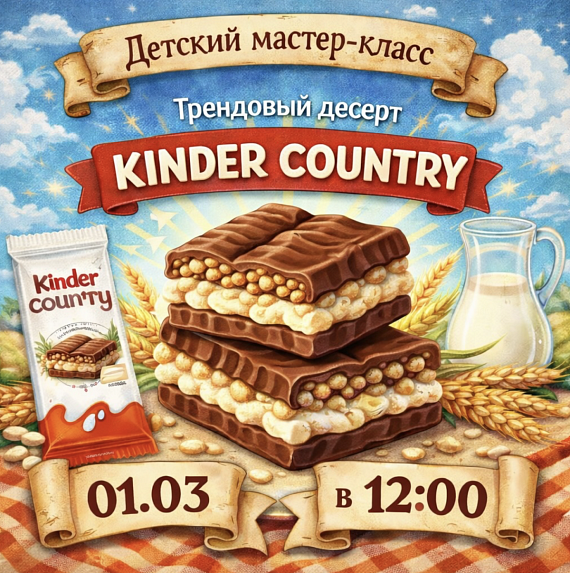 Детский кулинарный мастер-класс по KINDER COUNTRY