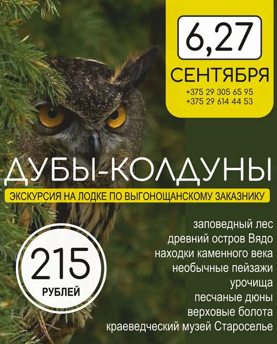 Экскурсия в Выгонощанский заказник