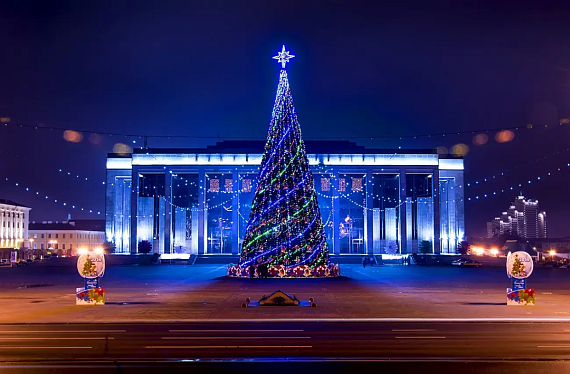Зажжение елки в Минске
